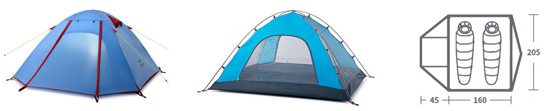Палатка кемпинговая, дтрехместная NH Professional-3